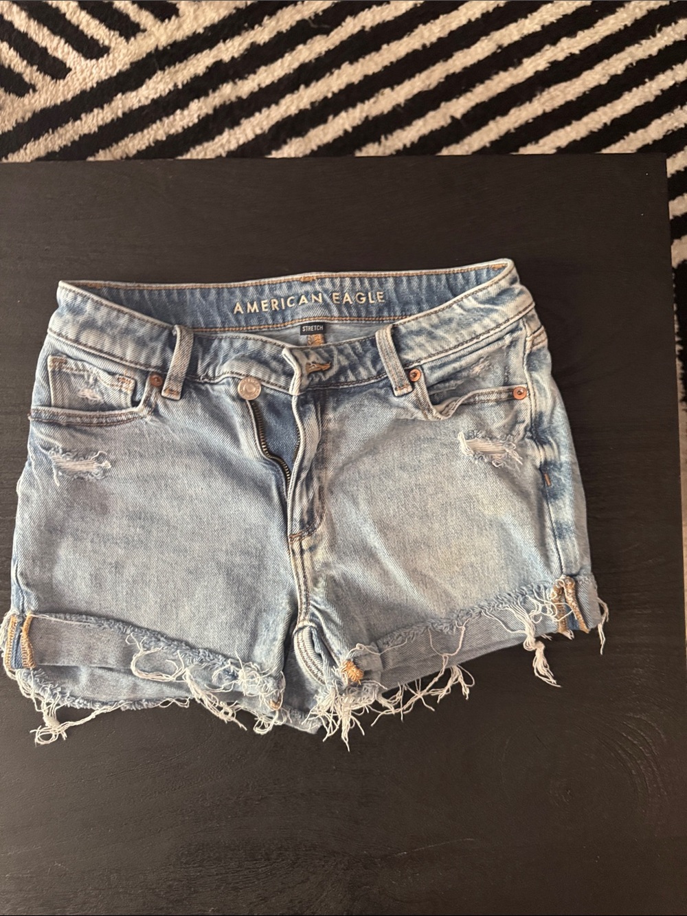 American Eagle Outfitters Light Blue Distressed Denim Cutoff Shorts